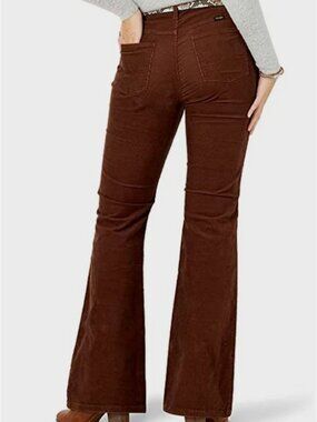 Vintage Inspired Wrangler High Rise Fierce Flare Brown Corduroy Pants Size 30S